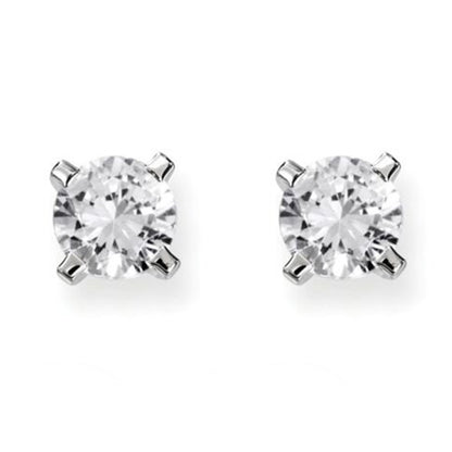 Four Prong Style Lady Studs Earring 2.5 Ct Round Cut Lab Grown Diamond Gold14K