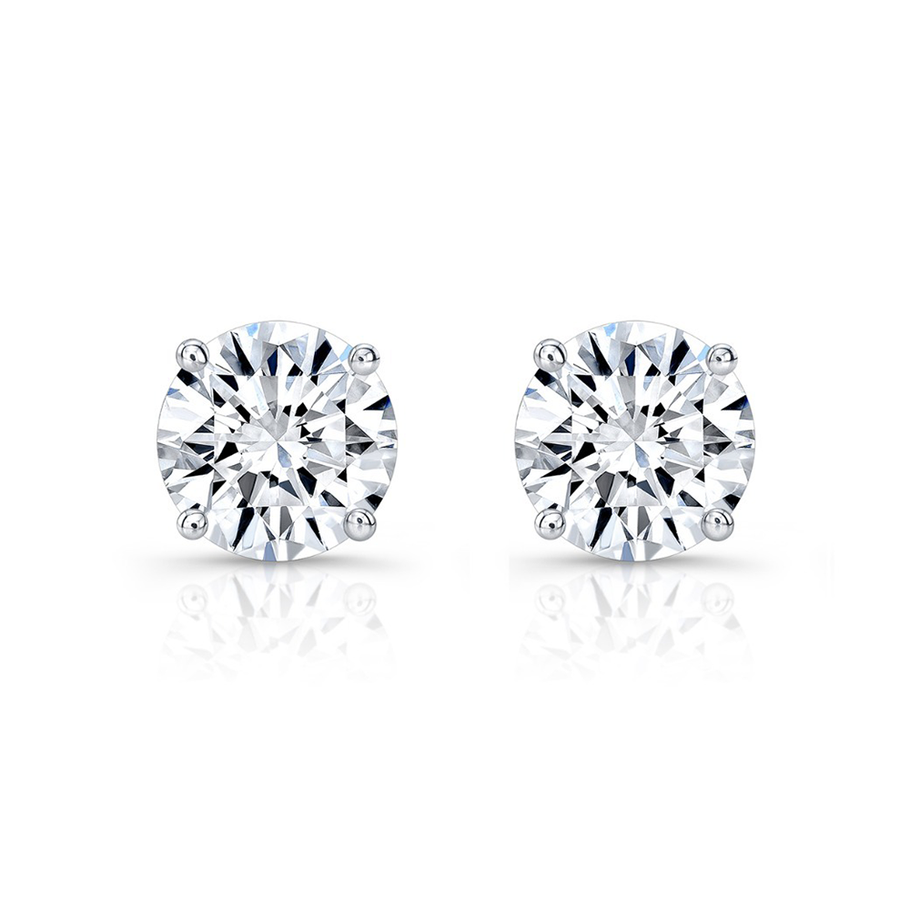 GIA CERTIFED 2 Carats Round Lab Grown Diamond Stud Earring Women Gold Jewelry