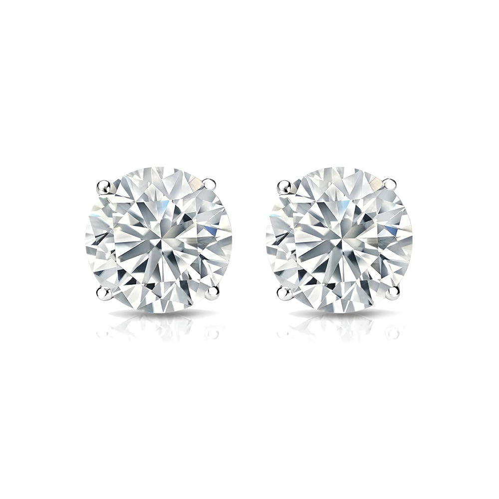 GIA CERTIFICATE 7.60 Ct. Round Cut Stud Earring Big Lab Grown Diamonds White Gold Earring