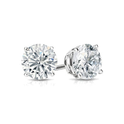 CERTIFICATE 7.60 Ct. Round Cut Stud Earring Big Lab Grown Diamonds White Gold Earring