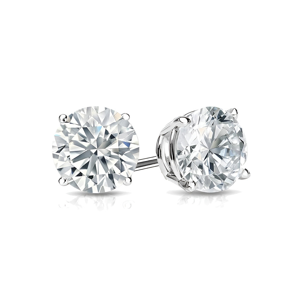 GIA CERTIFICATE 7.60 Ct. Round Cut Stud Earring Big Lab Grown Diamonds White Gold Earring