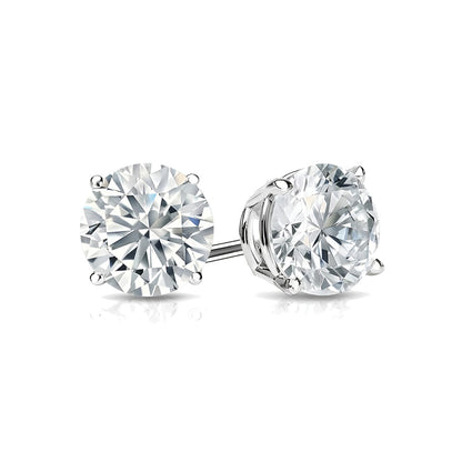 GIA CERTIFICATE 7.60 Ct. Round Cut Stud Earring Big Lab Grown Diamonds White Gold Earring