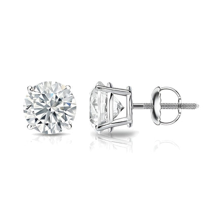 GIA CERTIFICATE 7.60 Ct. Round Cut Stud Earring Big Lab Grown Diamonds White Gold Earring