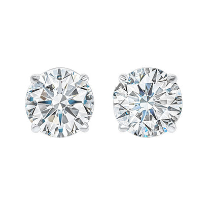 GIA CERTIFICATE Casual Lab Grown Diamond Studs 10 Carats Basket Setting Gold Earrings