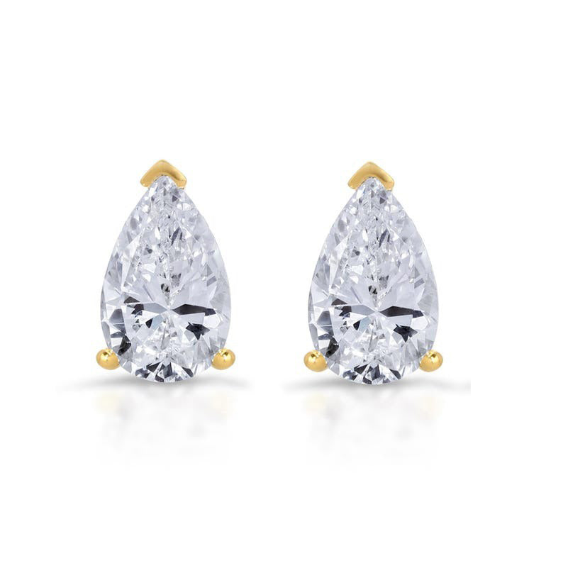 GIA CERTIFICATE Lab Grown Diamonds Stud 3 Carat Yellow Gold Pair Earring