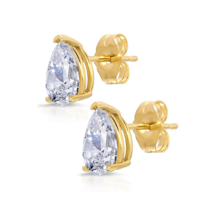 GIA CERTIFICATE Lab Grown Diamonds Stud 3 Carat Yellow Gold Pair Earring