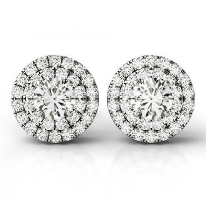 GIA CERTIFIED 2.60 Carats Lab Grown Diamond Stud Earrings White Gold 14K