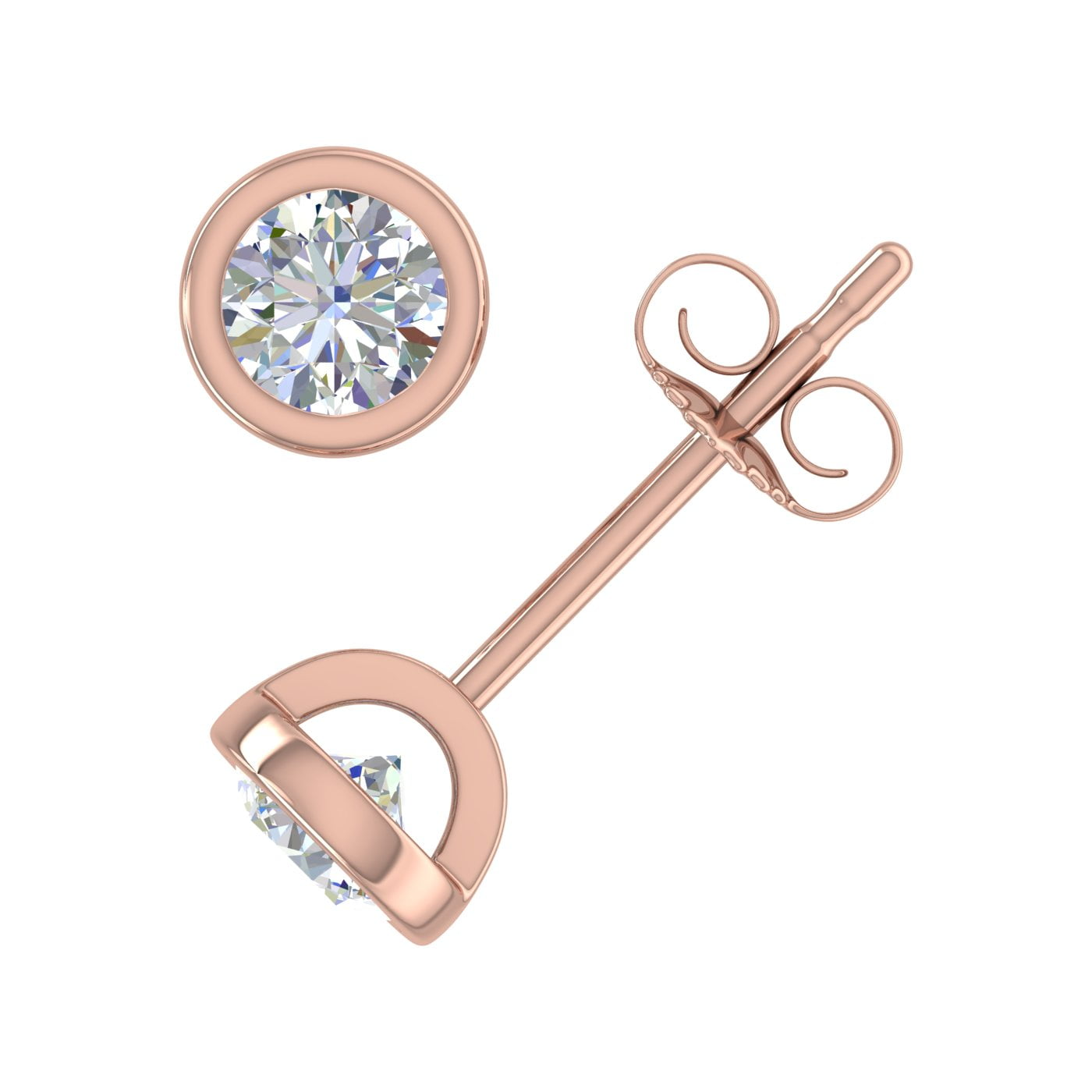 GIA CERTIFIED 2 Carat Yard Lab Grown Diamonds Earrings Rose Gold By Yards Stud Earring