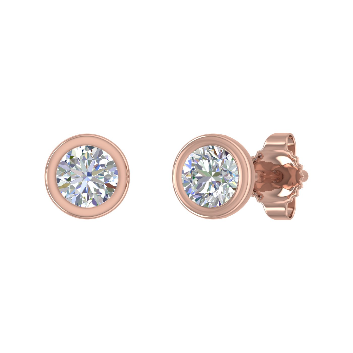 GIA CERTIFIED 2 Carat Yard Lab Grown Diamonds Earrings Rose Gold By Yards Stud Earring