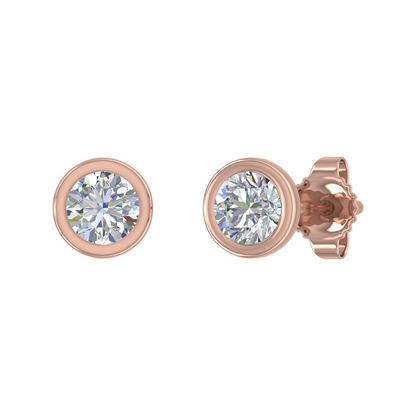 GIA CERTIFIED 2 Carat Yard Lab Grown Diamonds Earrings Rose Gold By Yards Stud Earring