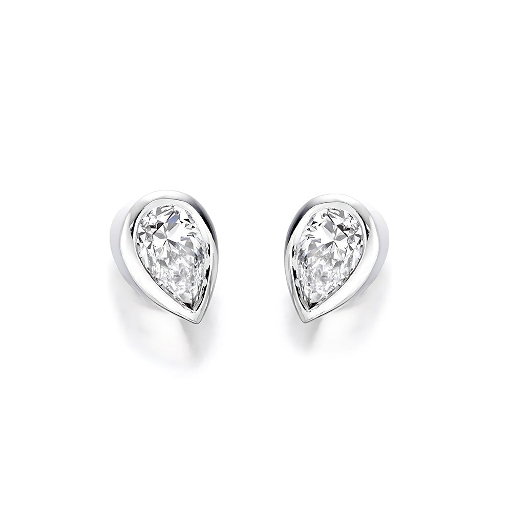 natural pear diamond 3.00ct earring top view