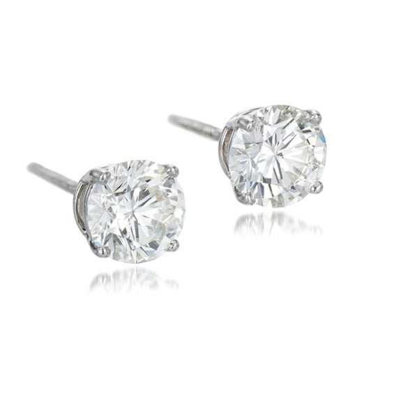 3 Carats Lab Grown Diamond Stud Earring White Gold Jewelry