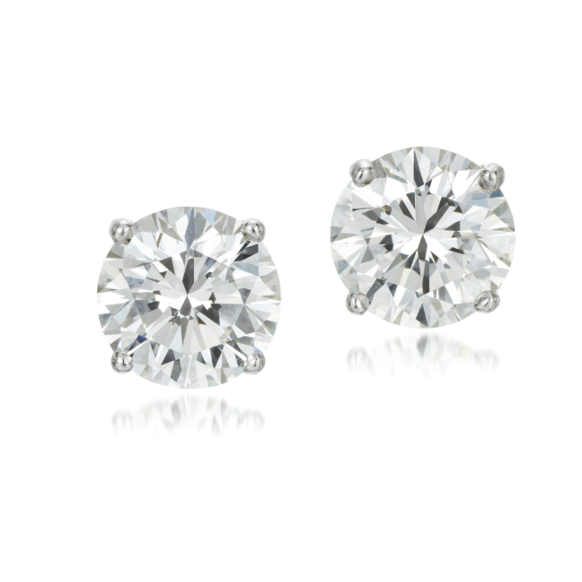 3 Carats Lab Grown Diamond Stud Earring White Gold Jewelry