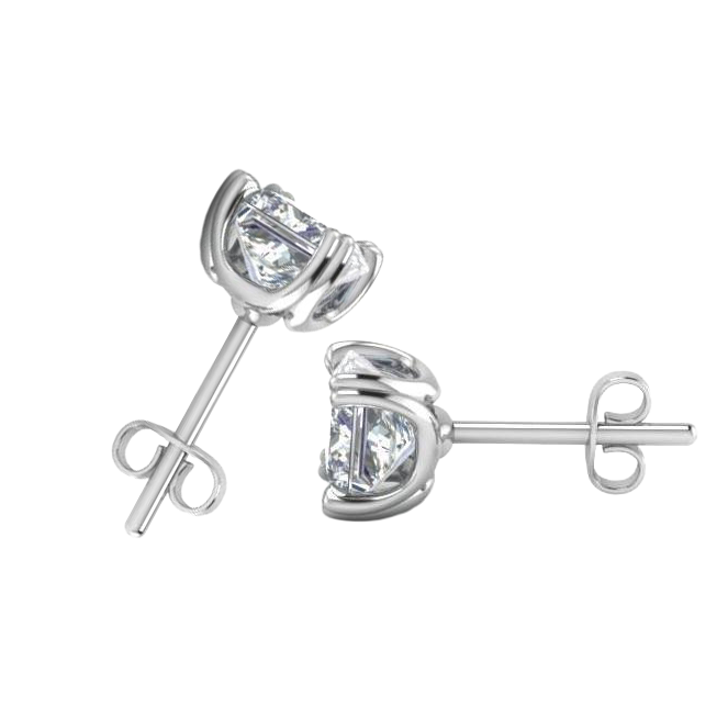 GIA CERTIFIED 3 Carats Lab Grown Diamond Studs Women Earrings White Gold 14K