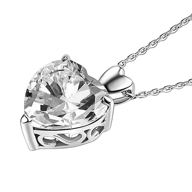GIA CERTIFIED Heart Shape Lab Grown Diamond Pendant 2 Carats White Gold Women Jewelry 14K