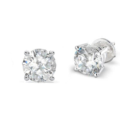 GIA CERTIFIED Lab Grown 2 Carats Round Diamond Studs Earring Ladies Jewelry White Gold
