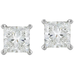 CERTIFIED Lab Grown Diamond Earrings Princess Studs 6 Ct.