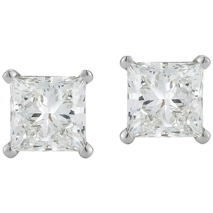 GIA CERTIFIED Lab Grown Diamond Earrings Princess Studs 6 Ct.