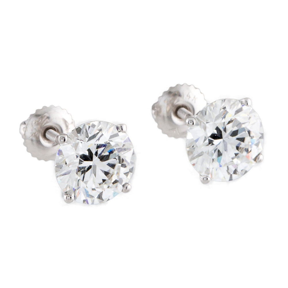 GIA CERTIFIED Lab Grown Diamond Stud Earring Solid White Gold Women Jewelry 2 Carats