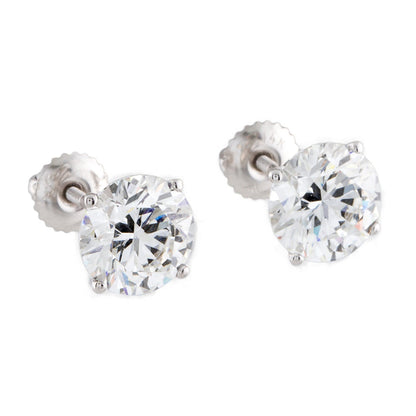 GIA CERTIFIED Lab Grown Diamond Stud Earring Solid White Gold Women Jewelry 2 Carats