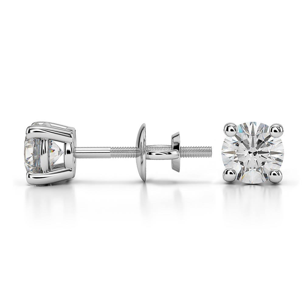 GIA CERTIFIED Lab Grown Diamond Women Stud Earrings 4 Carats White Gold
