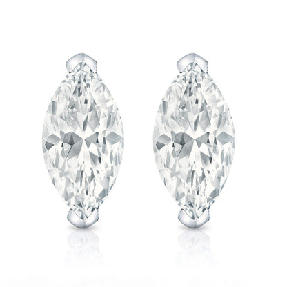 GIA CERTIFIED Marquise Cut Sparkling 4 Carats Lab Grown Diamonds Stud Earring White Gold 14K