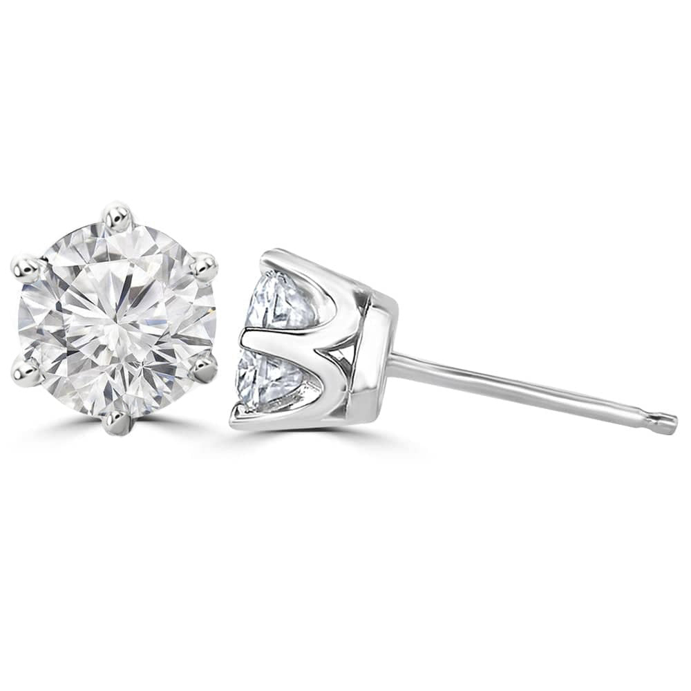 GIA Certified Lab Grown Diamonds Ladies Studs Earrings 3.00 Carats White Gold 14K