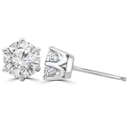 GIA Certified Lab Grown Diamonds Ladies Studs Earrings 3.00 Carats White Gold 14K
