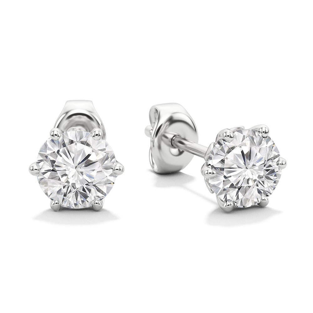 GIA Certified Lab Grown Diamonds Ladies Studs Earrings 3.00 Carats White Gold 14K