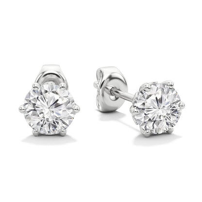 GIA Certified Lab Grown Diamonds Ladies Studs Earrings 3.00 Carats White Gold 14K