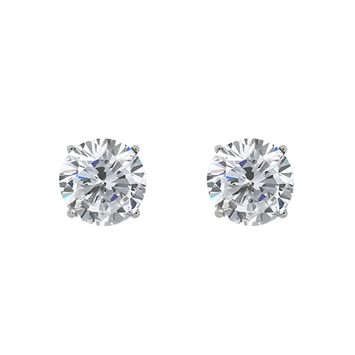 GIA Certified Lab Grown Diamonds Ladies Studs Earrings 3 Carats 14K White Gold