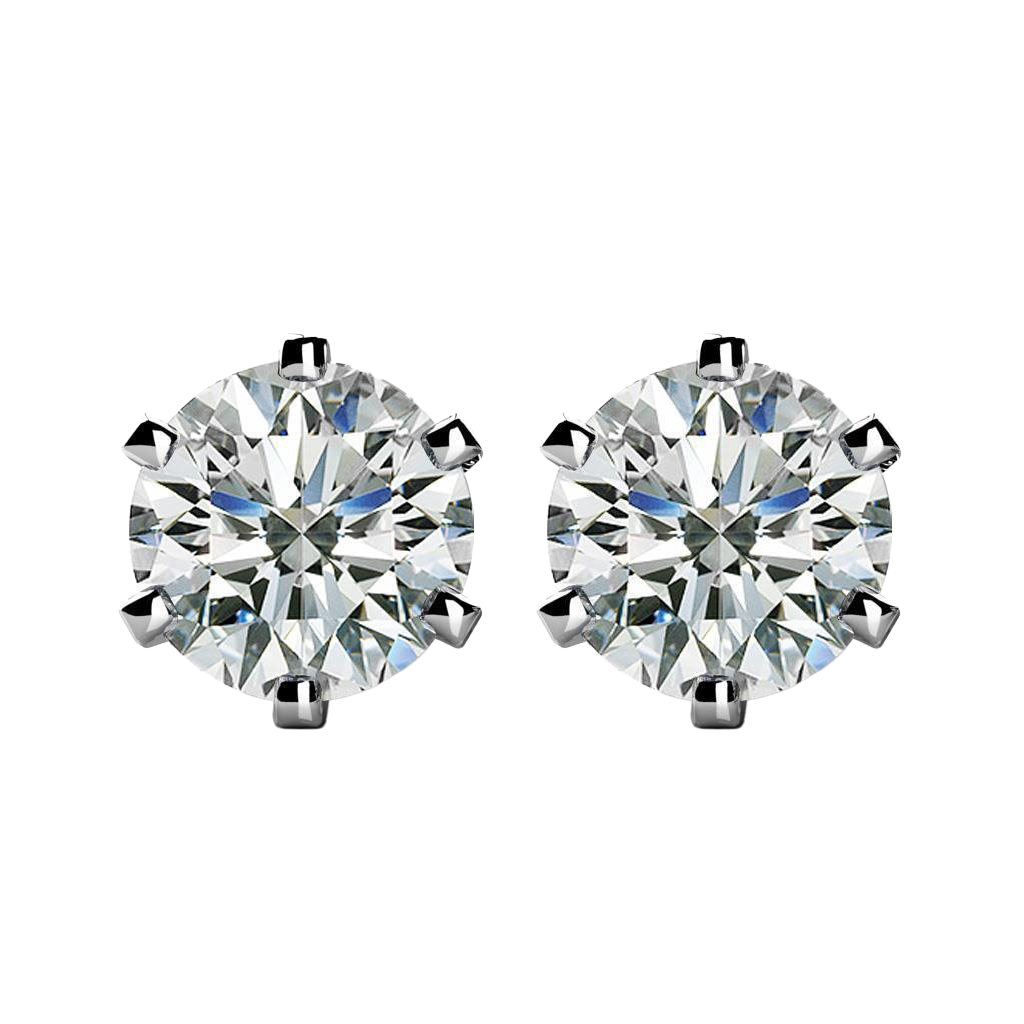 GIA Certified Lab Grown Diamonds Studs Earrings 3 Carats White Gold 14K