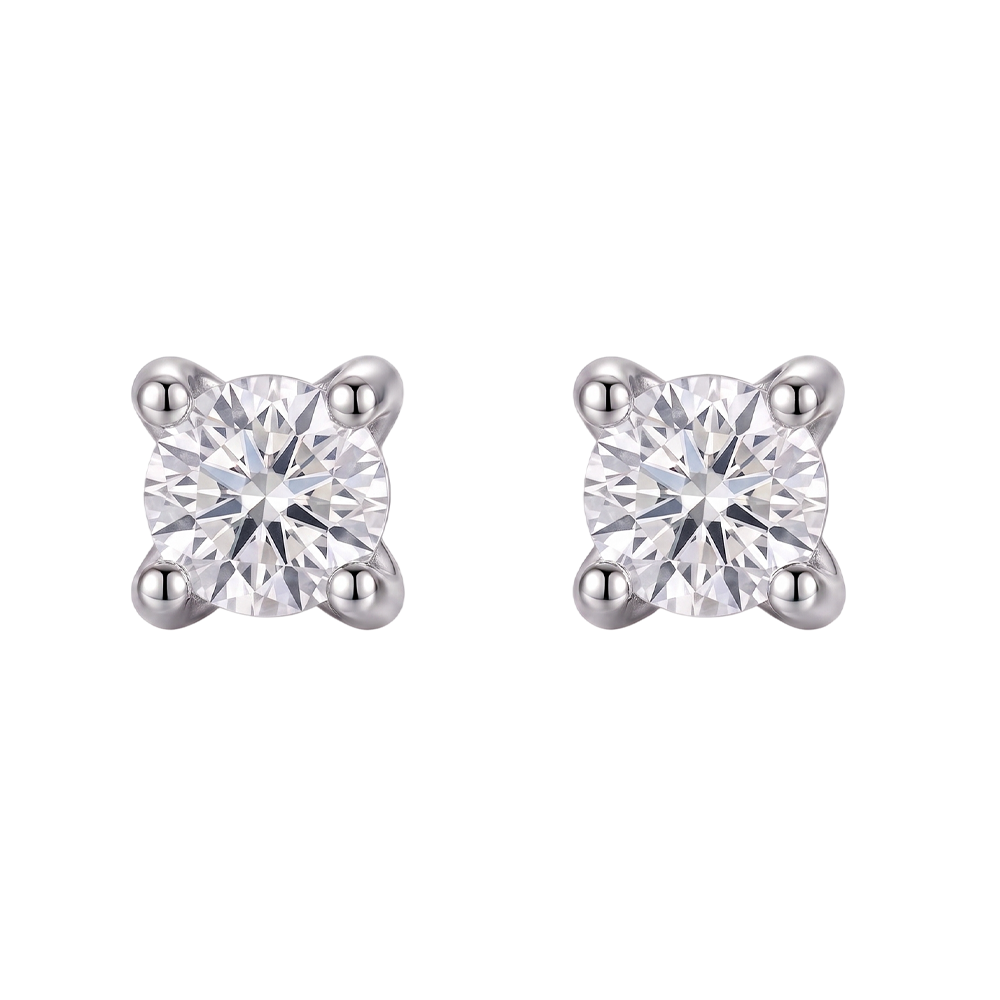 GIA Certified Ladies Studs Earring Prong Set 2.16 Ct Round Natural Earth Mined Diamonds White Gold