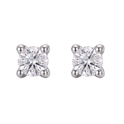 GIA Certified Ladies Studs Earring Prong Set 2.16 Ct Round Natural Earth Mined Diamonds White Gold