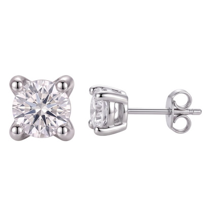 GIA Certified Ladies Studs Earring Prong Set 2.16 Ct Round Natural Earth Mined Diamonds White Gold