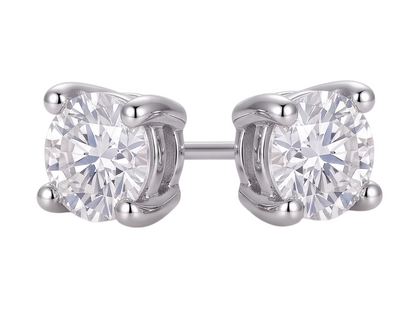 GIA Certified Ladies Studs Earring Prong Set 2.16 Ct Round Natural Earth Mined Diamonds White Gold