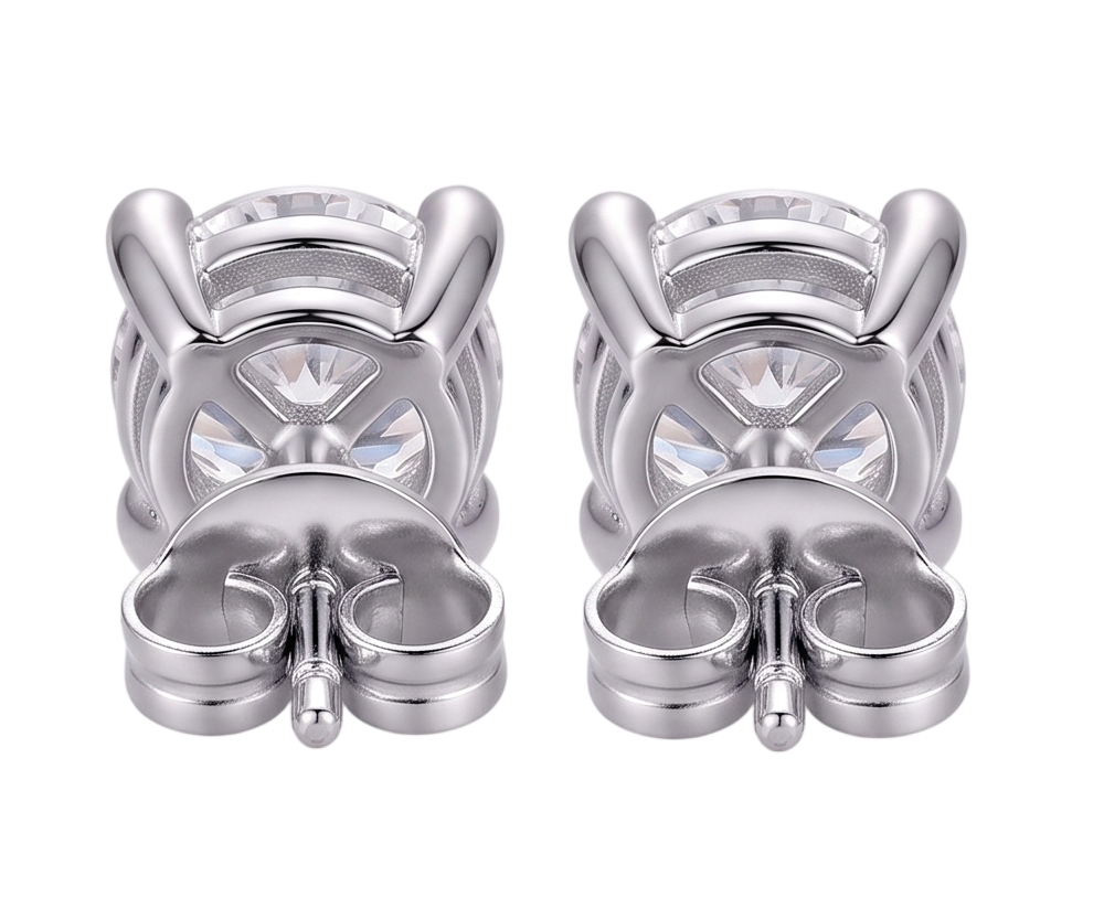 GIA Certified Ladies Studs Earring Prong Set 2.16 Ct Round Natural Earth Mined Diamonds White Gold