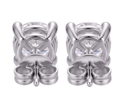 GIA Certified Ladies Studs Earring Prong Set 2.16 Ct Round Natural Earth Mined Diamonds White Gold