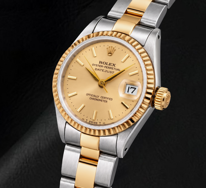Rolex Datejust 6917 26mm Champagne Stick Dial Two Tone Watch