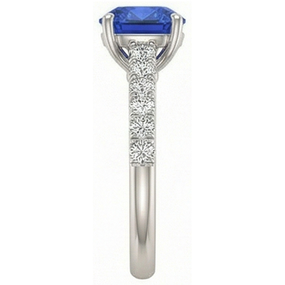 Gemstone Cushion Cut Sapphire Ring 2.50 Carats Fishtail Set Natural Earth Mined Diamonds