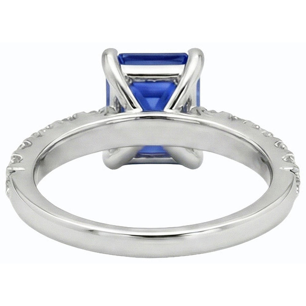 natural emerald sapphire 2.50ct ring profile view