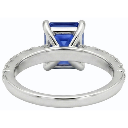 natural emerald sapphire 2.50ct ring profile view