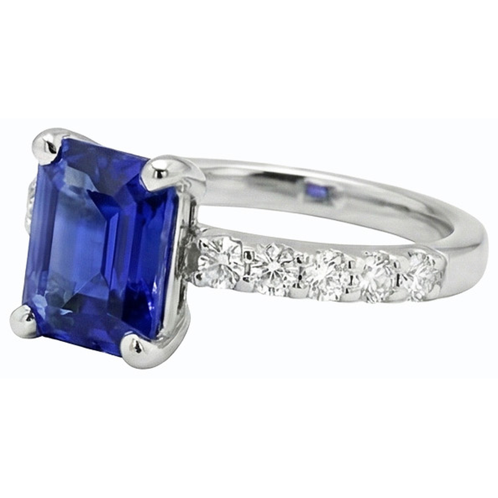natural emerald sapphire 2.50ct ring side angle