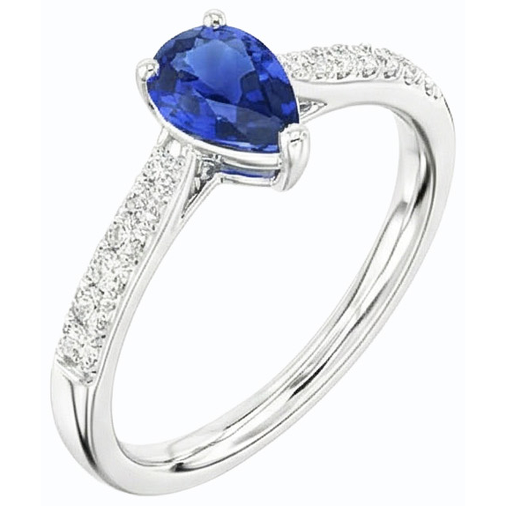 natural round sapphire 2.50ct ring close up detail