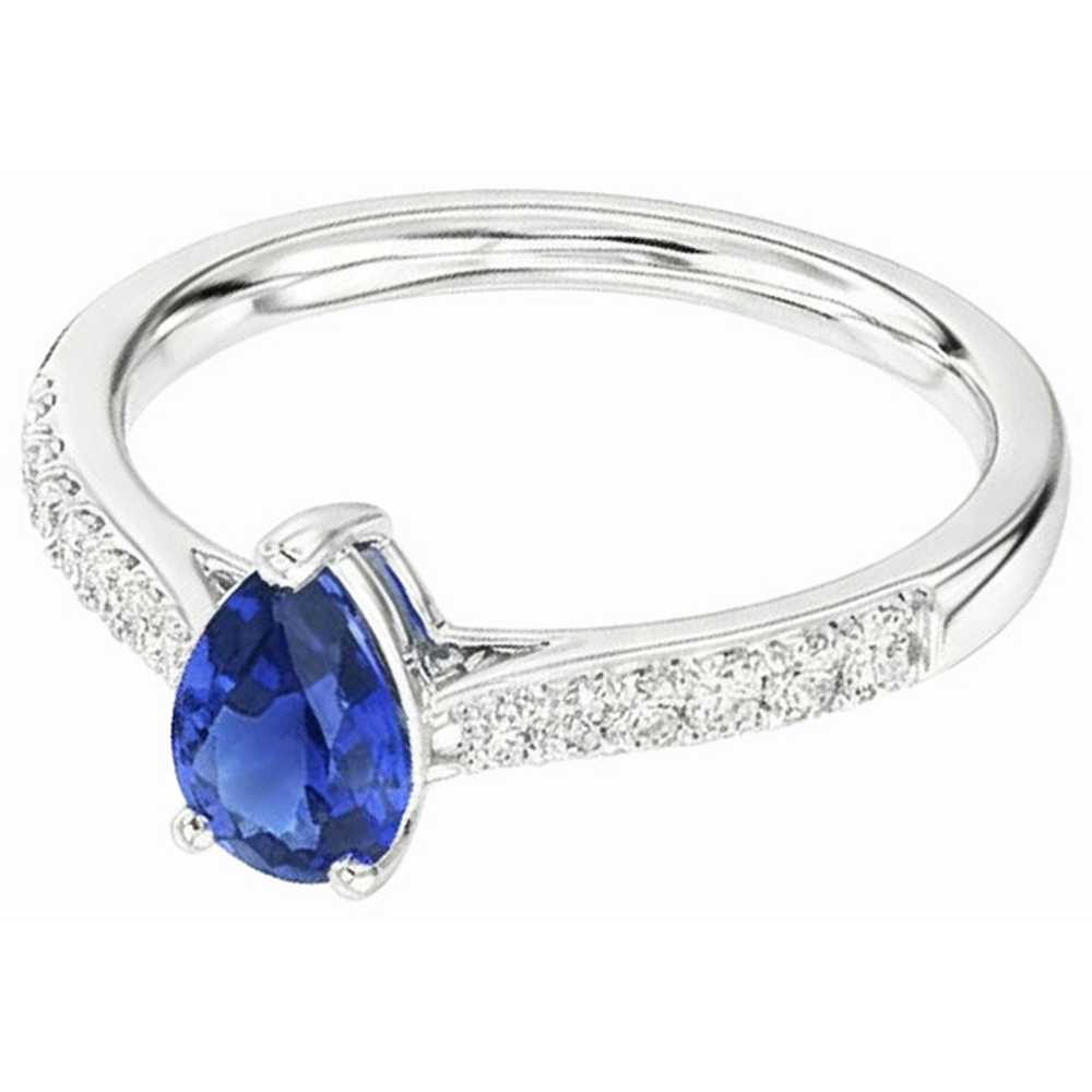natural round sapphire 2.50ct ring profile view