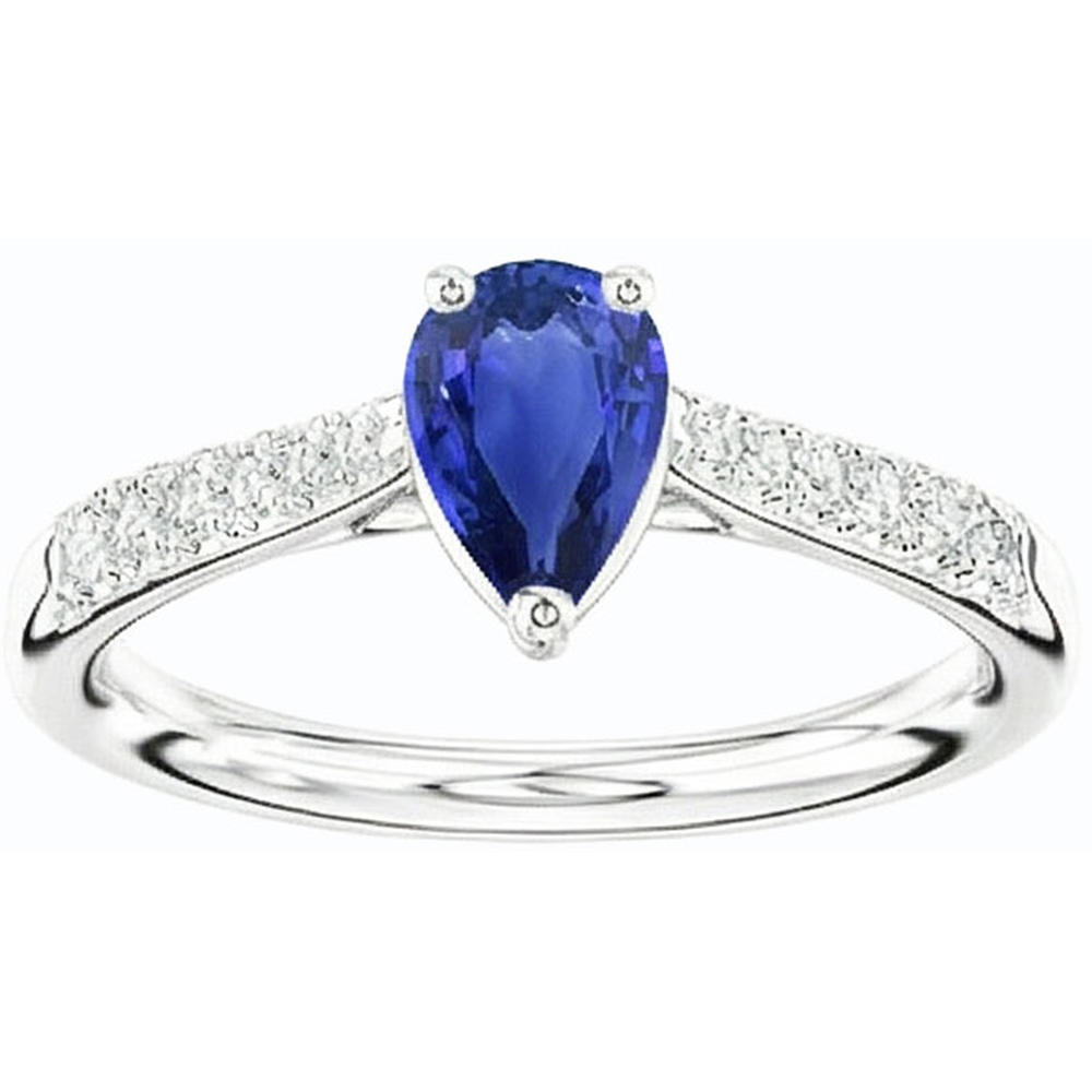 natural round sapphire 2.50ct ring front view