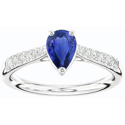 natural round sapphire 2.50ct ring front view