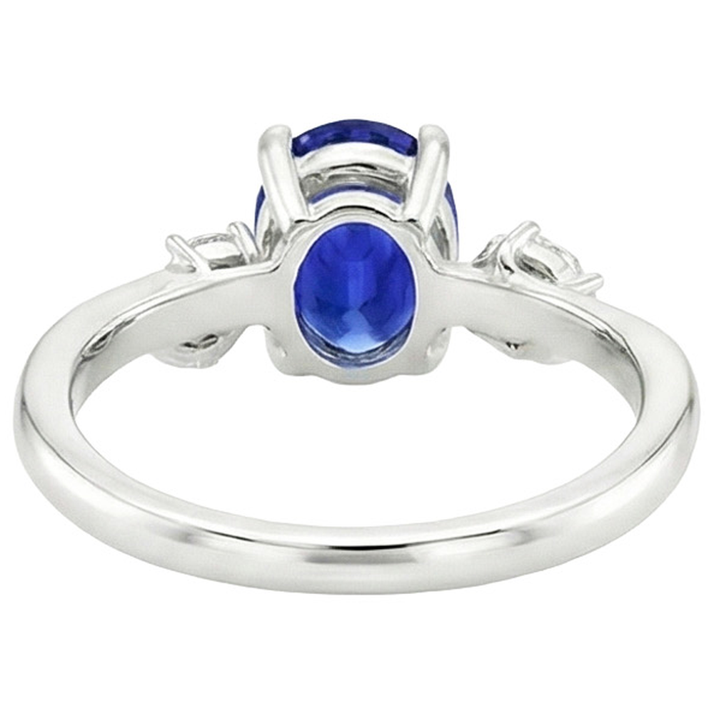 Gemstone Jewelry Blue Sapphire Ring & Natural Earth Mined Diamonds 4.50 Carats