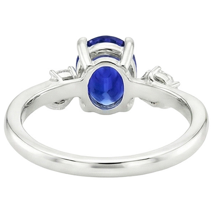 Gemstone Jewelry Blue Sapphire Ring & Natural Earth Mined Diamonds 4.50 Carats
