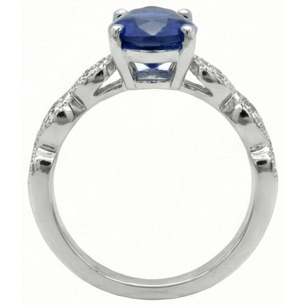 Gemstone Jewelry Pear Ceylon Sapphire Ring With Natural Earth Mined Diamonds 2.50 Carats